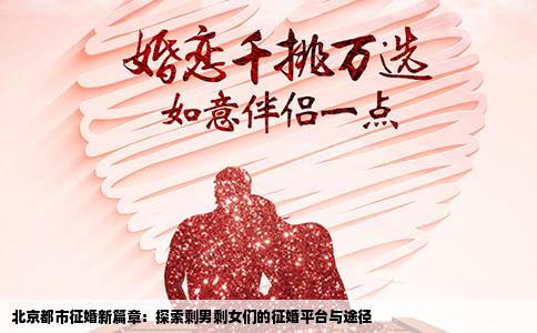 北京都市征婚新篇章：探索剩男剩女们的征婚平台与途径