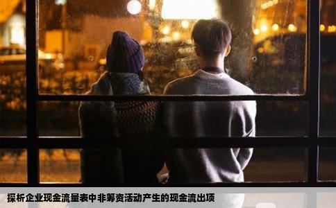 探析企业现金流量表中非筹资活动产生的现金流出项
